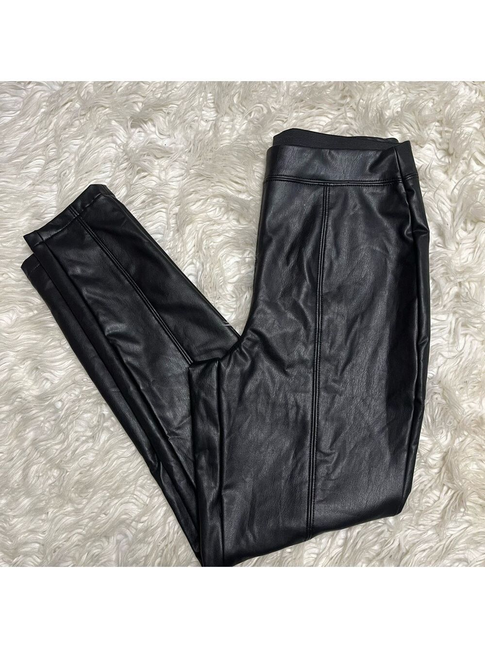 S1 SONO Women’s Black Faux Leather Stretch Legging Pants
